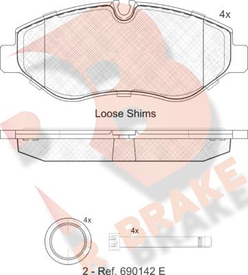 R Brake RB1786 - Гальмівні колодки, дискові гальма autocars.com.ua