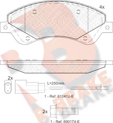 R Brake RB1792 - Гальмівні колодки, дискові гальма autocars.com.ua