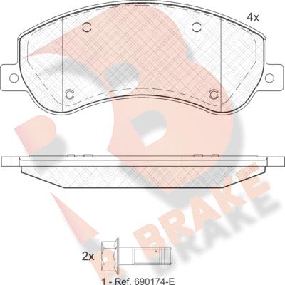 R Brake RB1793-204 - Гальмівні колодки, дискові гальма autocars.com.ua
