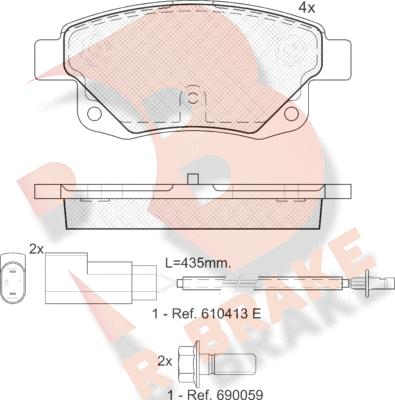 R Brake RB1794 - Гальмівні колодки, дискові гальма autocars.com.ua