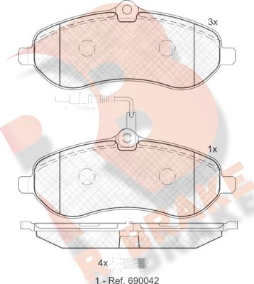 R Brake RB1802 - Гальмівні колодки, дискові гальма autocars.com.ua