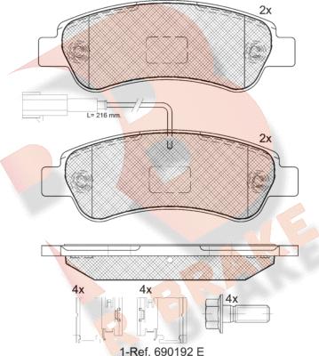 R Brake RB1804-203 - Тормозные колодки, дисковые, комплект autodnr.net