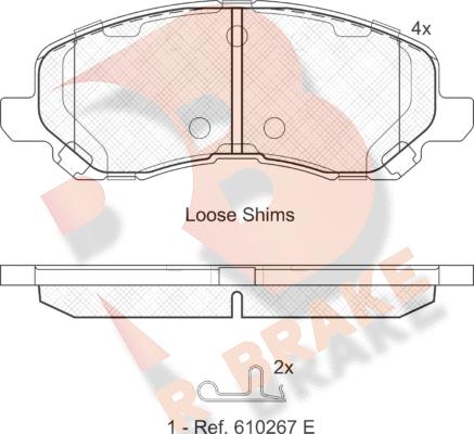 R Brake RB1806 - Тормозные колодки, дисковые, комплект autodnr.net