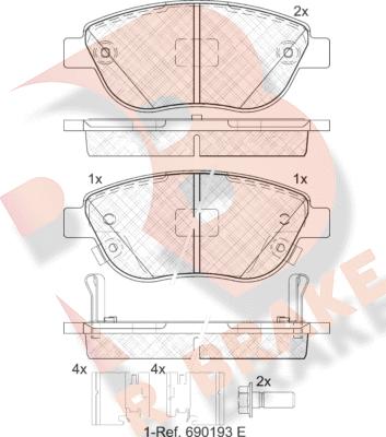 R Brake RB1809-203 - Гальмівні колодки, дискові гальма autocars.com.ua