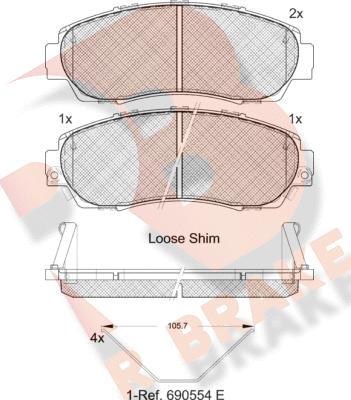 R Brake RB1811-200 - Гальмівні колодки, дискові гальма autocars.com.ua