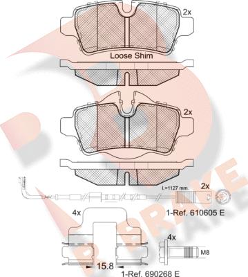 R Brake RB1812067 - Гальмівні колодки, дискові гальма autocars.com.ua