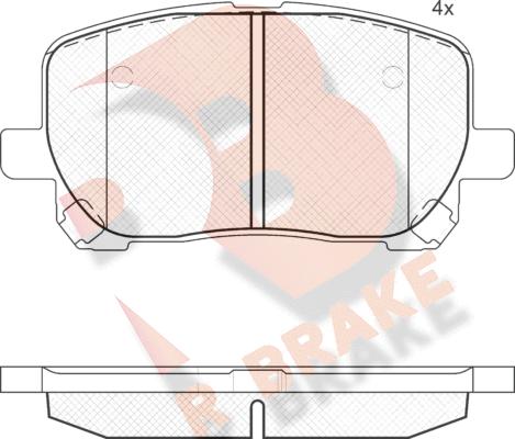 R Brake RB1820 - Гальмівні колодки, дискові гальма autocars.com.ua