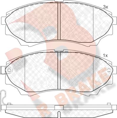 R Brake RB1822 - Гальмівні колодки, дискові гальма autocars.com.ua