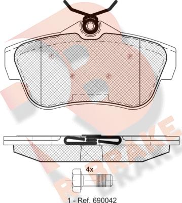 R Brake RB1823 - Тормозные колодки, дисковые, комплект autodnr.net