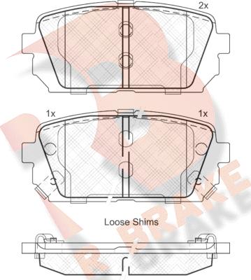 R Brake RB1827 - Гальмівні колодки, дискові гальма autocars.com.ua