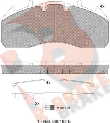 R Brake RB1831-066 - Гальмівні колодки, дискові гальма autocars.com.ua