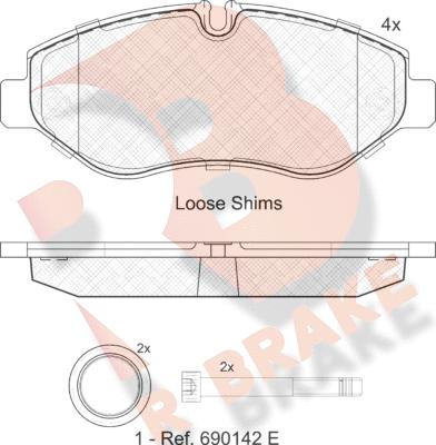 R Brake RB1832 - Тормозные колодки, дисковые, комплект autodnr.net