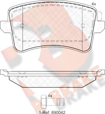 R Brake RB1835 - Гальмівні колодки, дискові гальма autocars.com.ua