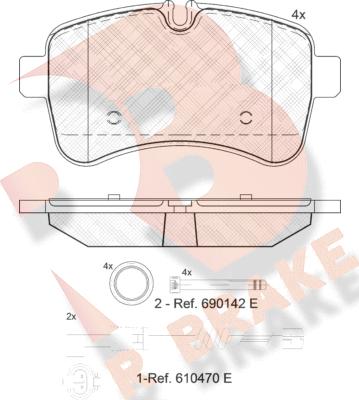 R Brake RB1837-203 - Тормозные колодки, дисковые, комплект autodnr.net