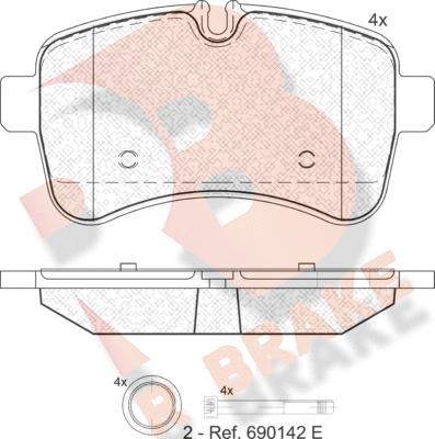 R Brake RB1837 - Тормозные колодки, дисковые, комплект autodnr.net