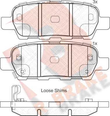 R Brake RB1838 - Тормозные колодки, дисковые, комплект autodnr.net