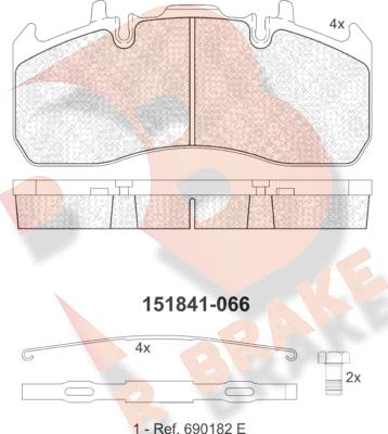 R Brake RB1841 - Гальмівні колодки, дискові гальма autocars.com.ua