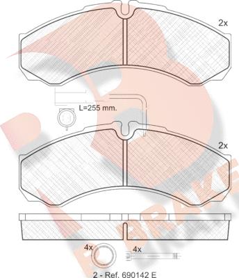 R Brake RB1848 - Тормозные колодки, дисковые, комплект autodnr.net