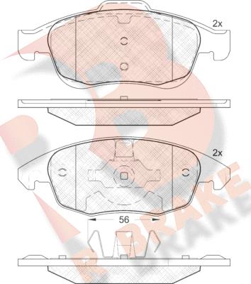 R Brake RB1852 - Гальмівні колодки, дискові гальма autocars.com.ua