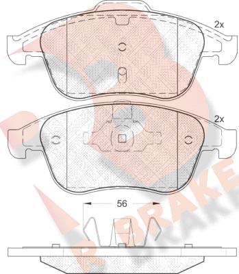 R Brake RB1859 - Гальмівні колодки, дискові гальма autocars.com.ua