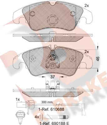 R Brake RB1862-202 - Тормозные колодки, дисковые, комплект autodnr.net