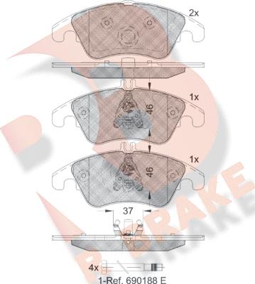 R Brake RB1865 - Гальмівні колодки, дискові гальма autocars.com.ua