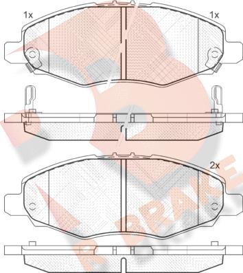 R Brake RB1867 - Гальмівні колодки, дискові гальма autocars.com.ua