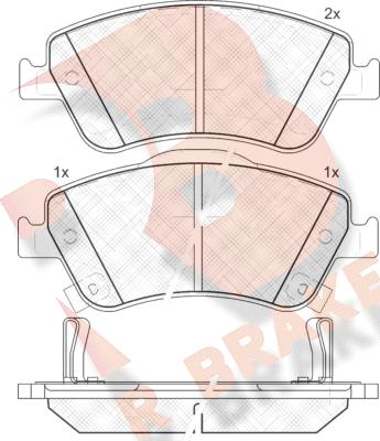 R Brake RB1869 - Гальмівні колодки, дискові гальма autocars.com.ua