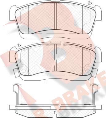 R Brake RB1872 - Гальмівні колодки, дискові гальма autocars.com.ua