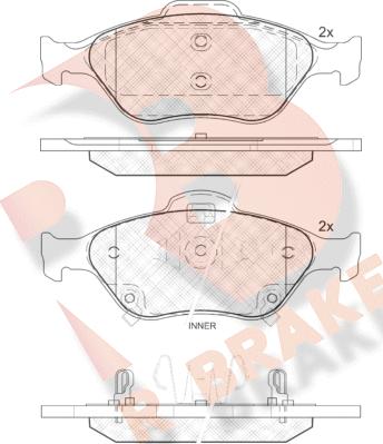 R Brake RB1877 - Гальмівні колодки, дискові гальма autocars.com.ua