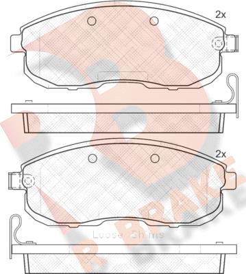 R Brake RB1882-200 - Гальмівні колодки, дискові гальма autocars.com.ua