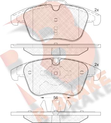 R Brake RB1886 - Гальмівні колодки, дискові гальма autocars.com.ua