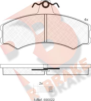 R Brake RB1890 - Гальмівні колодки, дискові гальма autocars.com.ua