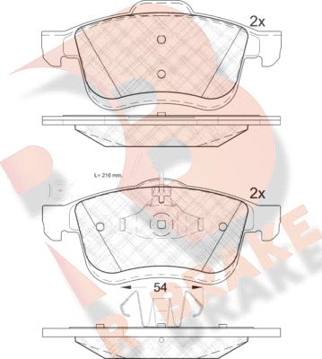 R Brake RB1903 - Гальмівні колодки, дискові гальма autocars.com.ua