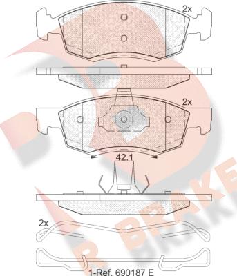 R Brake RB1924 - Гальмівні колодки, дискові гальма autocars.com.ua