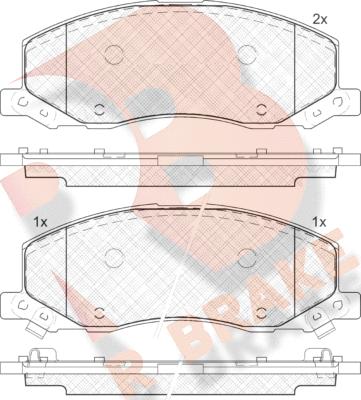 R Brake RB1927 - Гальмівні колодки, дискові гальма autocars.com.ua