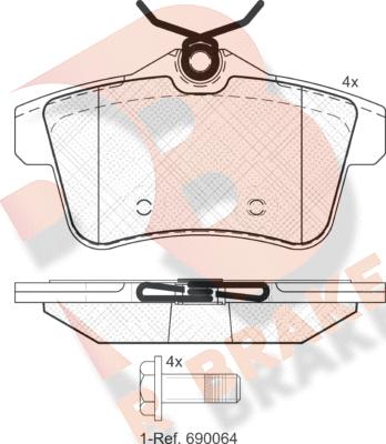 R Brake RB1928 - Гальмівні колодки, дискові гальма autocars.com.ua