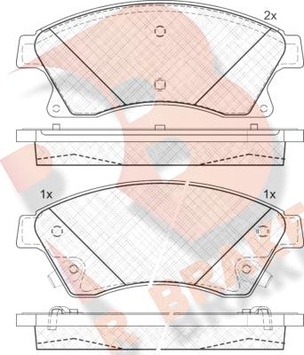 R Brake RB1942-202 - Гальмівні колодки, дискові гальма autocars.com.ua