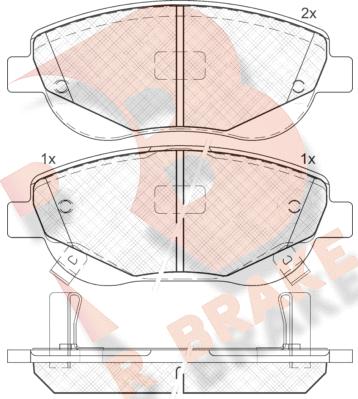 R Brake RB1944 - Гальмівні колодки, дискові гальма autocars.com.ua