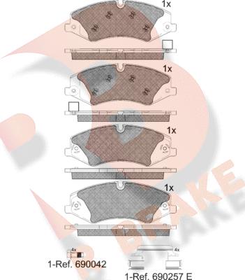 R Brake RB1957-203 - Тормозные колодки, дисковые, комплект autodnr.net