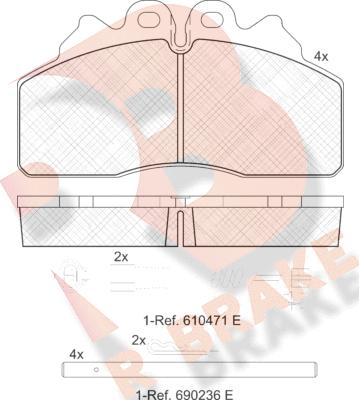 R Brake RB1958-117 - Гальмівні колодки, дискові гальма autocars.com.ua