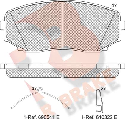 R Brake RB1962-233 - Гальмівні колодки, дискові гальма autocars.com.ua