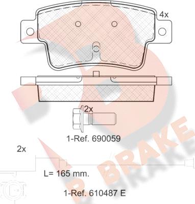 R Brake RB1968 - Гальмівні колодки, дискові гальма autocars.com.ua