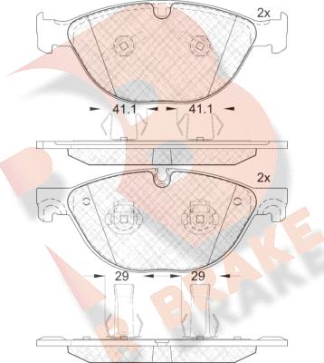 R Brake RB1980 - Гальмівні колодки, дискові гальма autocars.com.ua