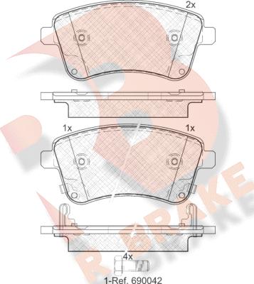 R Brake RB1985 - Гальмівні колодки, дискові гальма autocars.com.ua