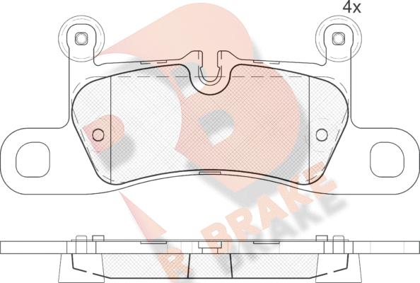 R Brake RB1987-200 - Гальмівні колодки, дискові гальма autocars.com.ua