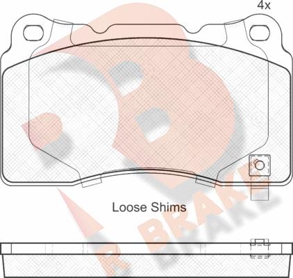 R Brake RB1990 - Тормозные колодки, дисковые, комплект autodnr.net