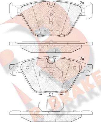 R Brake RB1998 - Гальмівні колодки, дискові гальма autocars.com.ua