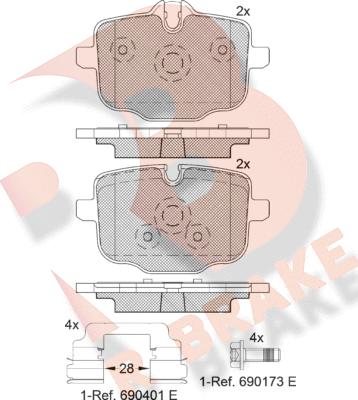 R Brake RB2005-202 - Гальмівні колодки, дискові гальма autocars.com.ua