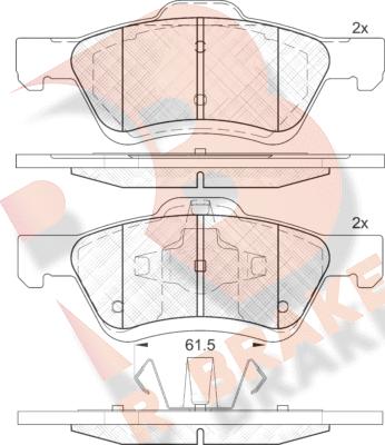 R Brake RB2030 - Гальмівні колодки, дискові гальма autocars.com.ua